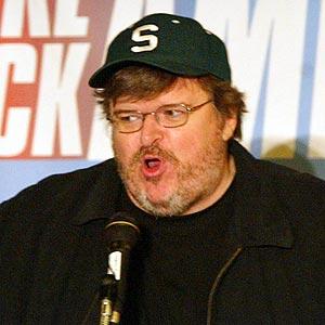 ON THE HOT SEAT: Filmmaker Michael Moore speaks to a crowd at a gathering of the Campaign for America's Future event last month. Moore is being sharply criticized for years-old writings on Miami's Cuban exiles.