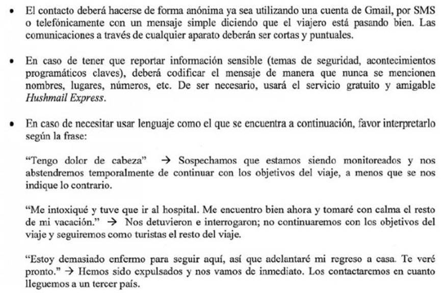 Fragmento de un documento obtenido por AP.